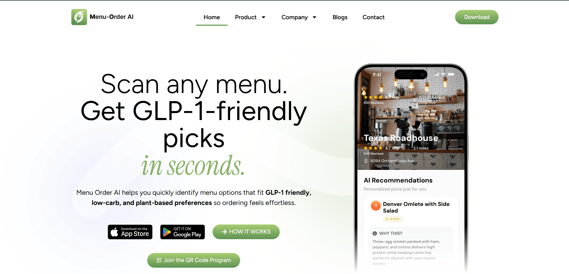 Menu-OrderAI Website
